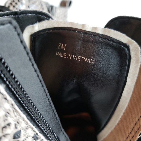 Linea Paolo Trinity Soft Leather Snake Embossed Lace/zip Combat Boots Sz 8M - Picture 7 of 10